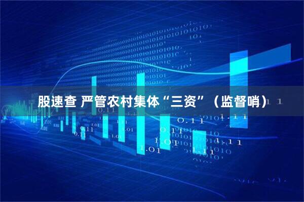 股速查 严管农村集体“三资”（监督哨）