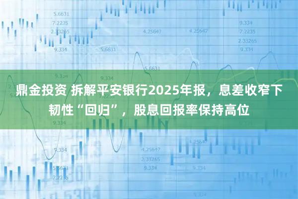 鼎金投资 拆解平安银行2025年报，息差收窄下韧性“回归”，股息回报率保持高位